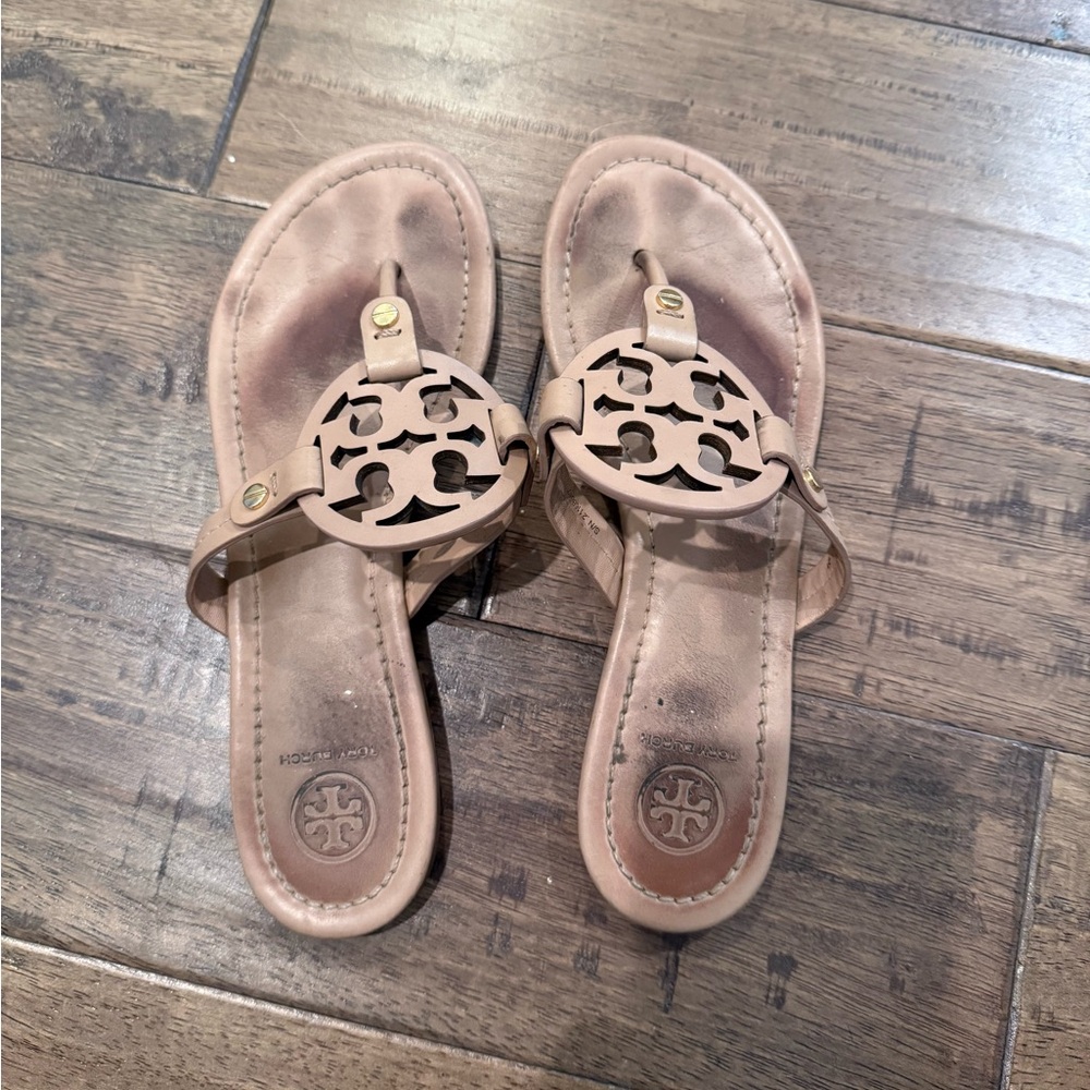 Tory Burch Beige Logo Sandals